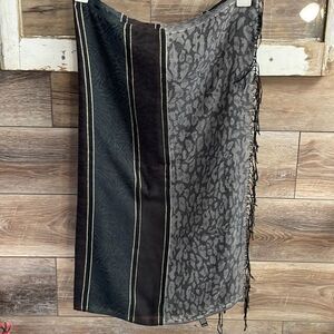 Accessory Street Wrap Scarve, Multiple Dark Colors, Oversized